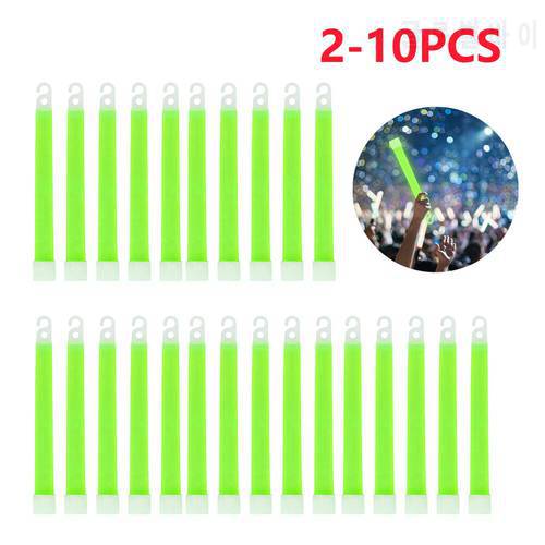 5-50pcs 6 inch Fluorescence Light Glow Sticks with Hook for Hiking Camping Outdoor Emergency Concert Party Light Stick