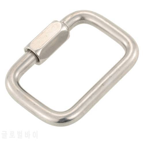 Stainless Steel Square Quick Link Locking Carabiner Hanging Hook Buckle for Paraglider Wing Camping Hiking Outdoor Tools