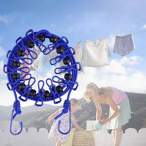 new Outdoor travel windproof non-slip stretch clothes line with bold belt clip windproof clothesline