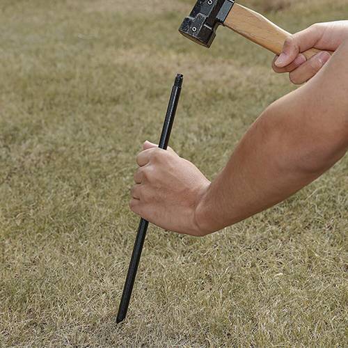 Ground Nail Practical High Strength Metal Black Ground Stakes for Outdoor Camping Hiking Light Bracket Ground Nail
