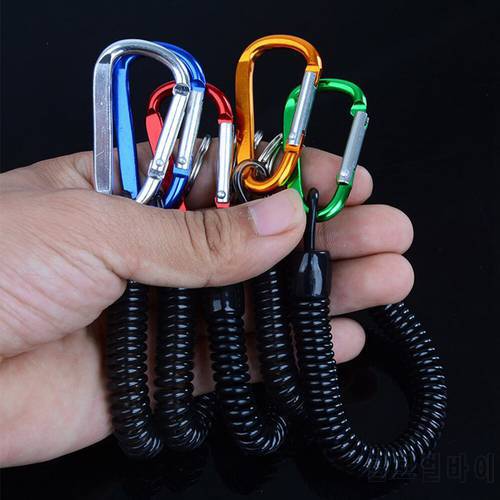 5PCS Keychain Tactical Retractable Spring Elastic Rope Security Gear Tool Hiking Camping Anti-lost Phone For Outdoor Hiking Camp