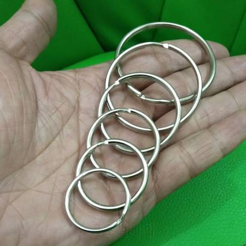 10PCS Multiple Sizes Split Rings Metal Keyring Round Circle Keychain Outdoor EDC Camping Accessories dropshipping J208