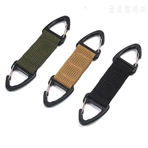 Outdoor Double Point Triangle Multifunctional Carabiner Climbing Belt Clip Nylon Key Hook Clip Buckle Webbing Hanging Hiking