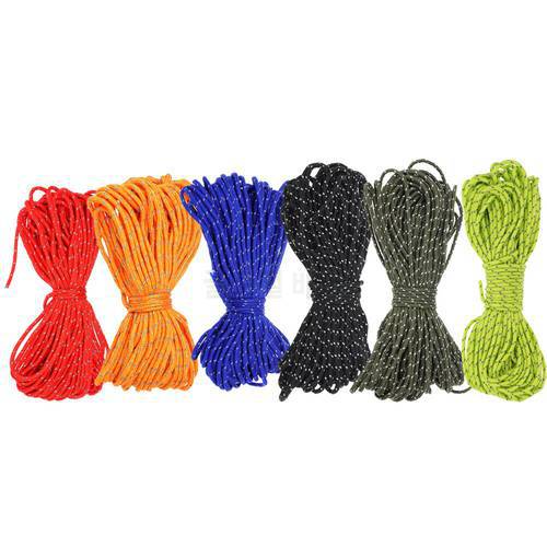 Lixada Outdoor 20M Reflective Rope Paracord Cord Tent Wind Rope Fixed Rope Fishing Gear Lanyard 1Inner Strand For Camping Awning