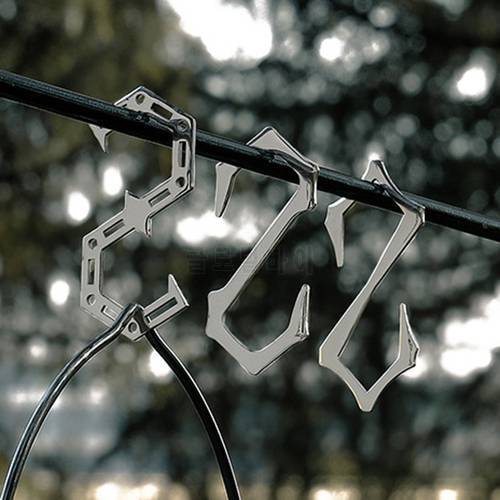 Camp Stainless Steel S-Shaped Hanging Hooks Storage Rack Outdoor Camping Hiking Shelf Multi-sided S-shaped Hanger