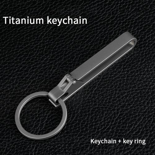 Titanium Belt Buckle Titanium Waist Clip Keychain Accessories Keyring Holder Outdoor Portable Tool
