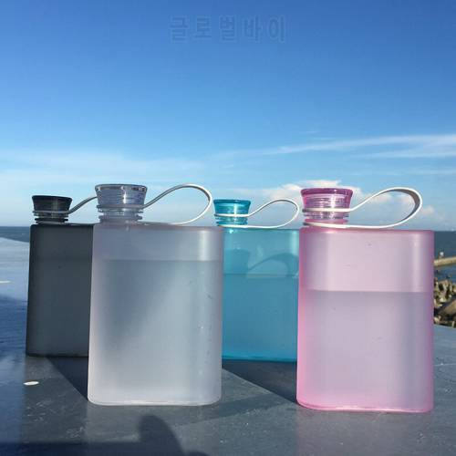 Creative A5 Flat Ring Water Cup Plastic Cup Sport Matte Water Bottle Korean Version Portable Water Bottle Hot