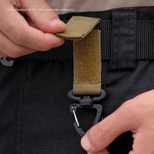 Outdoor Camping Hiking Molle Webbing Clip EDC Tactical Nylon Ribbon Keychain Backpack Clasp Hook Carabiner Fastener Hook Buckle
