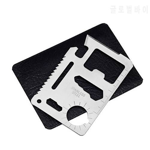 11 in 1 Outdorr Multifunction Pocket Tools Camping Hiking Hunting EDC Survival Tool Stainless Steel Knife Opener Lifesaving Card