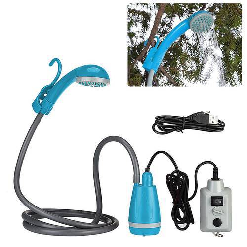 Outdoor Camping Shower Pump Portable Camping Shower Rechargeable Shower Head for Camping Hiking Traveling Beach Picnic 2022