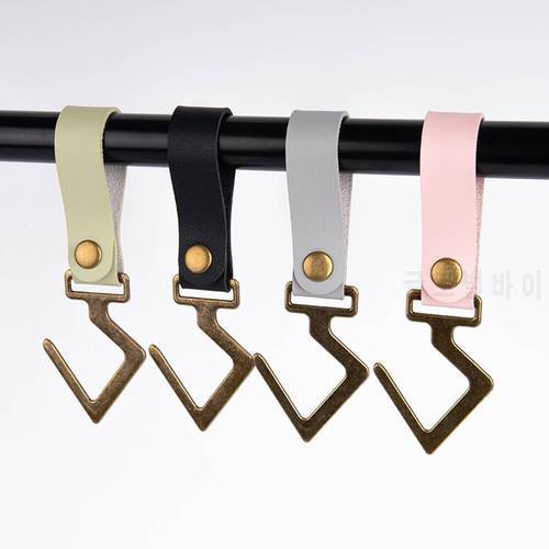 1pcs Outdoor PU Leather Hooks Camping Hiking Hanging Clothes Durable Storage Hanger For Camp Supplies Hiking Hanger