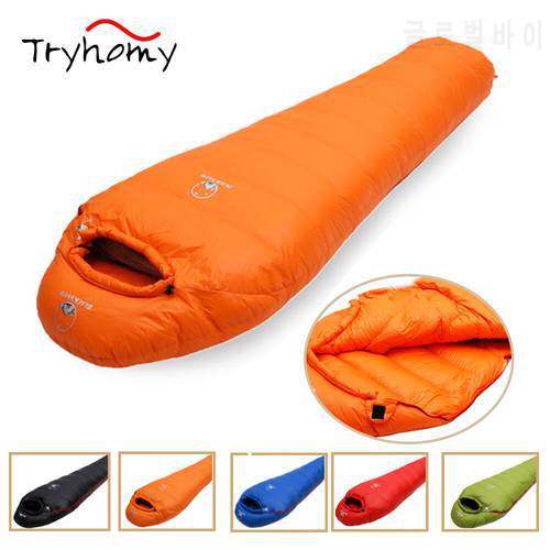 Tryhomy Camping Sleeping Bag Goose Down Filled Adult Mummy Style Sleeping Bag Lightweight Warm For Outdoor Traveling Hiking