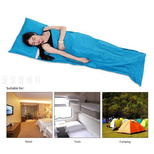 TOMSHOO 70*210CM Outdoor Travel Camping Hiking Polyester Pongee Healthy Sleeping Bag Liner with Pillowcase Portable Sleeping Bag