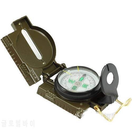 Portable Compass Military Outdoor Camping Folding Len Compass Army Green Hiking Survival Trip Precise Navigation Expedition Tool