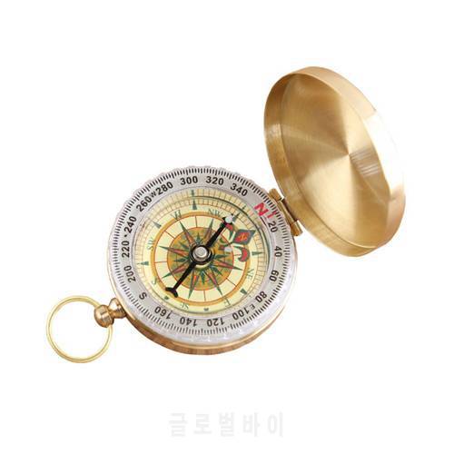Mini Portable Copper Navigation Compass Waterproof Mountaineering Camping Hiking Luminous Retro Flip Compasses for Outdoor