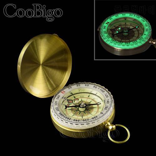 1pcs Portable Brass Compass Camping Hiking Climbing Night Flying Navigation With Noctilucence Outdoor Tools