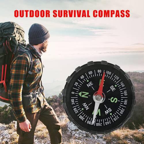 Portable Mini Precise Compass Practical Guider for Camping Hiking Navigation Survival Button Design Compass 45x45x11mm