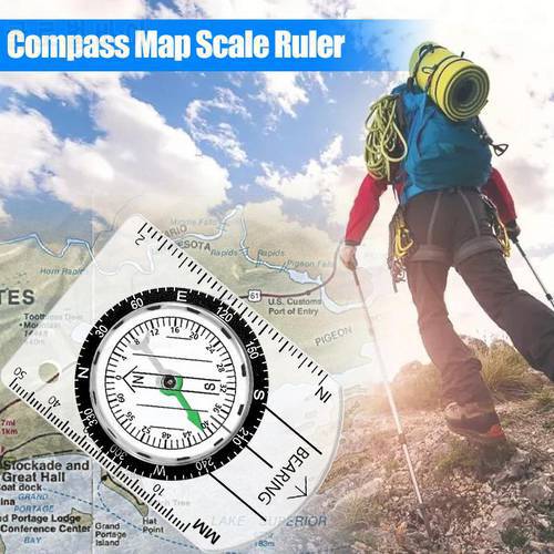 Wilderness Survival Outdoor Equipment Professional Multi-functional Compass Compass Map Scale Scale Compass Compass Map Ruler