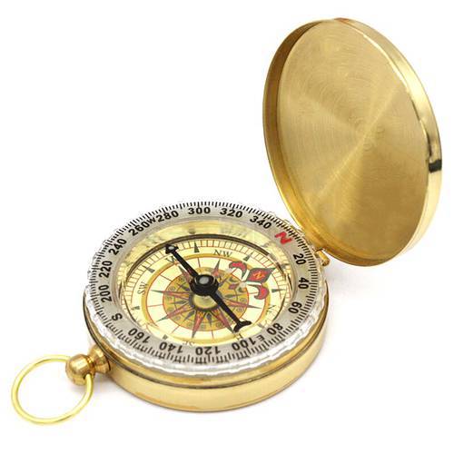 High Quality Camping Hiking Pocket Brass Golden Compass Portable Compass Navigation for Outdoor Activities