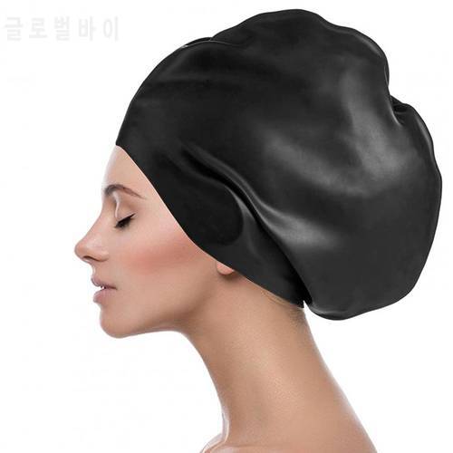 New 2022 Protect Ears Long Hair Sports Swim High Elasticity Silicone Swimming Waterproof Swim Hat for Long Hair