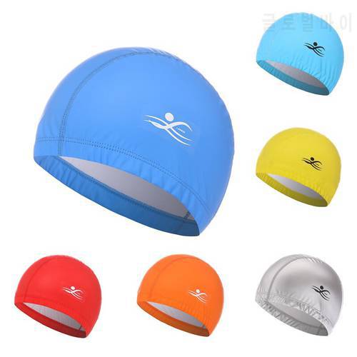 Elastic Waterproof PU Swimming Caps Ear Protection Long Hair Free Size Solid Men Women Sports Bathing Swimming Pool Outdoor Hat