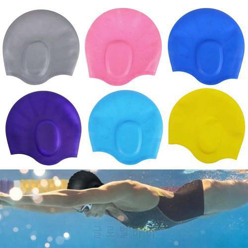 Silicone Swimming Cap Pro Ear Protection And Hair Cap Ear Protector Ladies Long Hair Unisex Low Resistance Swimming Cap Gear