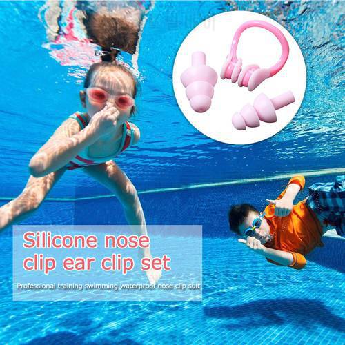 Waterproof Soft Summer Swimming Earplugs + Nose Clip Kits Surf Diving Water Sports Protective Gear Swim Dive Supplies
