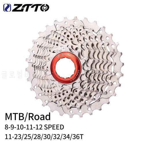 ZTTO MTB Road Bike 8/9/10/11/12 Speed Cassette 11v 25T/28T//30T/32T/34T/36T Sprocket K7 10v Bicycle Freewheel