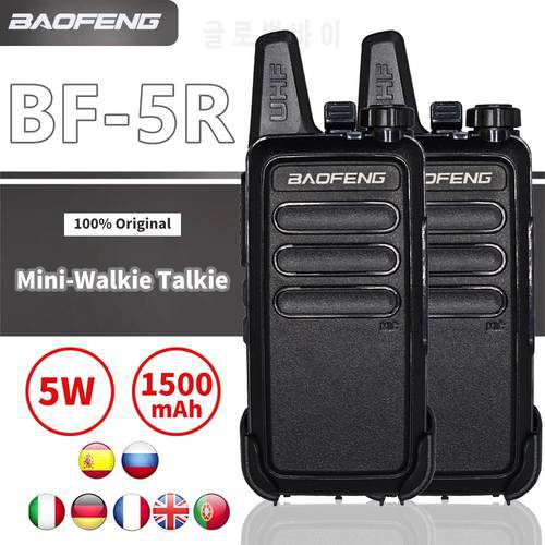 Baofeng BF-5R UHF band Mini Walkie Talkie Handheld Two Way Radio BF 5R Portable USB Charge Radio Hunting Hiking
