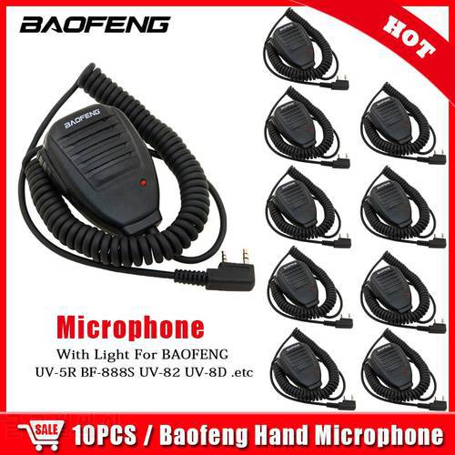 10PCS Original Baofeng Hand Microphone Speaker for Walkie Talkie UV5R GT-3 UV-6R BF-888S BF-UVB3 BF-V9 UV-B6 UV-S9 Two Way Radio