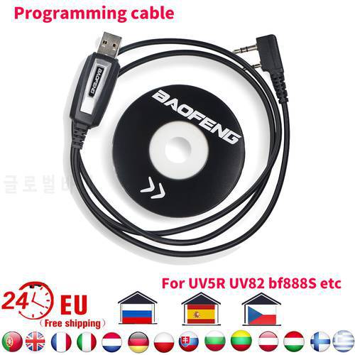 Baofeng Original Walkie Talkie USB Programming Cable with CD Driver for Baofeng UV5R Pro UV82 BF888S Ham Radio Accessories