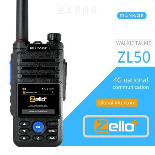 Ruyage ZL50 Zello Walkie Talkie 4g Radio With Sim Card Wifi Bluetooth Long Range Profesional Powerful Two Way Radio100km