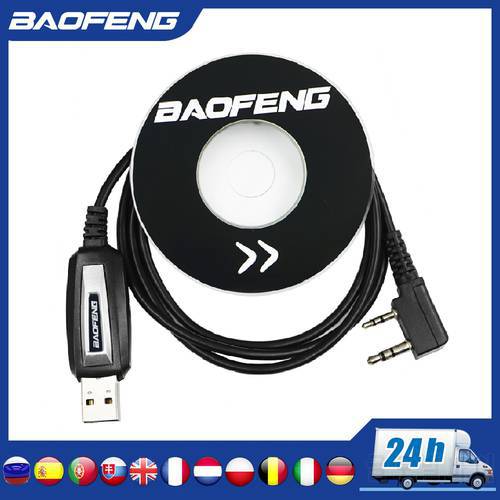Original Baofeng Walkie Talkie USB Programming Cable For 2 Way Radio UV-5R UV82 BF-888S K Port Driver With CD programming cable