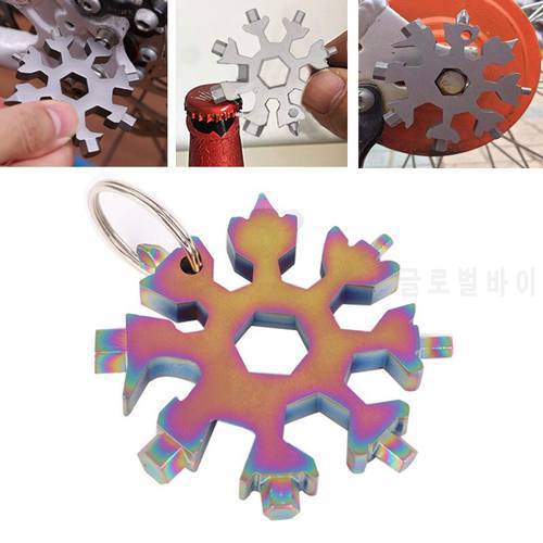 1PC 18 in 1 Multi-Function Wrenches Combination Portable Hex Wrench Multifunction Camp Survive Outdoor Snowflake Shape EDC Tools