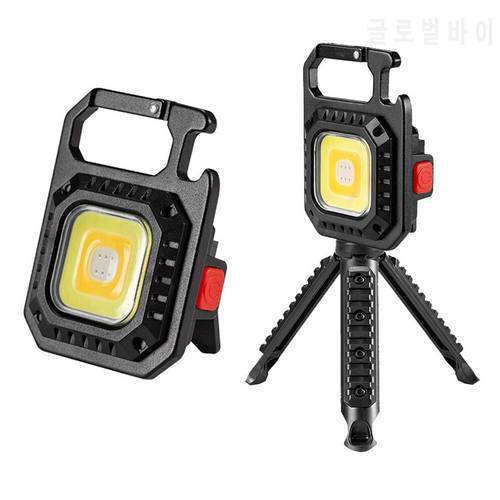 Mini LED Working Light Pocket COB Flashlight Type C Rechargeable Key Light Bottle Opener Camping Outdoor Lantern Corkscrew