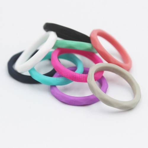 10Pcs Color Wide Swivel Diamond Shape Rings Stackable Silicone Soft Outdoor Sports Finger Body Protection Decor Wholesale