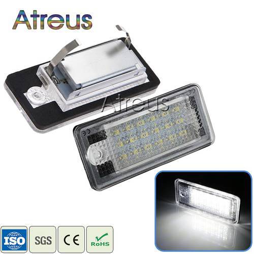 Atreus Car-styling 2Pcs LED Number License Plate Lights 12V For Audi A4 b6 8E A3 S3 A6 c6 Q7 A4 b7 A8 S8 S6 RS4 RS6 accessories