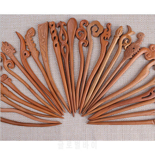 Purely Handwork Wooden Hair Stick Pins Hairstick Wood Classical Wooden Bridal Hair Accessories Item No. 15~26 Y-A