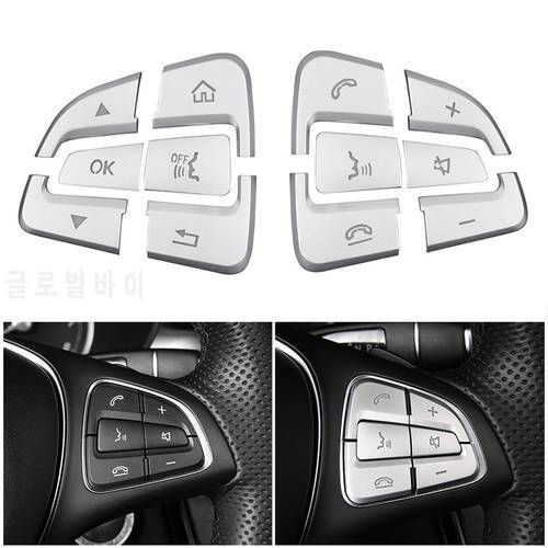 Car Styling ABS Chrome Steering Wheel Button Covers Trim Stickers for Mercedes Benz A B C GLC CLA CLS GLE GLS GLK Class