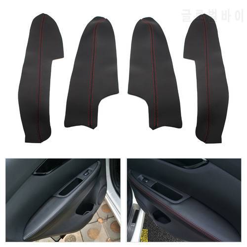 Microfiber Leather Interior Door Panels Guards Armrest Surface Covers Protective Trim For Nissan Qashqai J11 2016 2017 2018