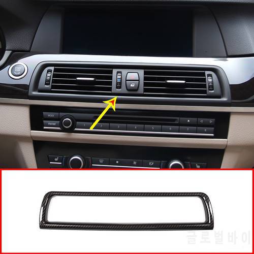 Carbon Fiber Style ABS Chrome Console Air-Conditioning Vent Cover Trim For BMW 5 Series F10 2011-2016