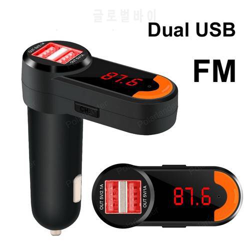 mini Bluetooth Car Kit A2DP Dual USB output FM transmitter MP3 Player Audio Music Receiver Adapter Handsfree