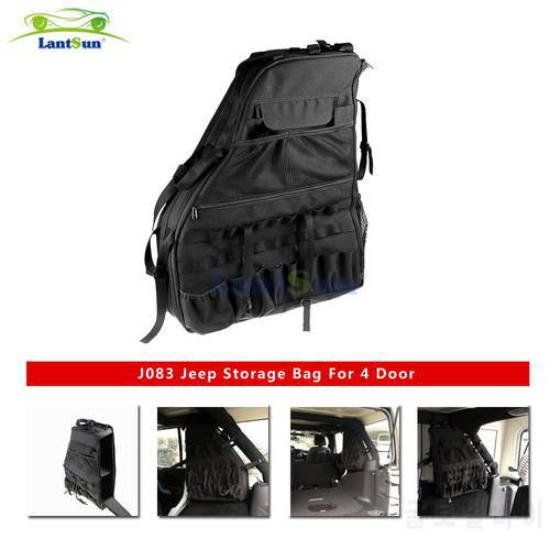 Pair J083 heavy duty black side storage bags for jeep wrangler jk 4 door 2007+ for auto products Lantsun