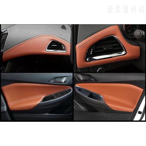 Door Panel Center Console Leather Cover Frame For Chevrolet Cruze 2015 2016 2017 2018 AB136