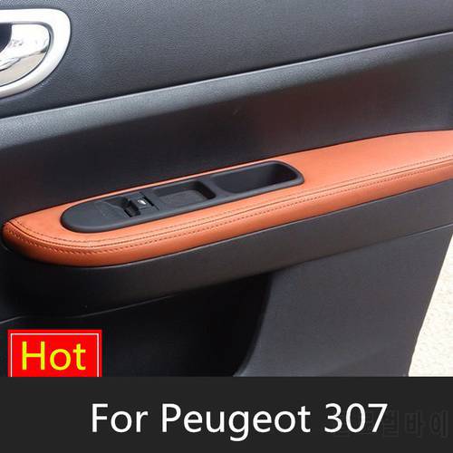 Interior Door Decorated Microfibre Leather Cover For Peugeot 307 4PCS/SET Good Quality AB145