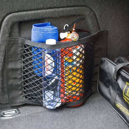 Car Trunk Storage Mesh Bag For Audi A4 B6 B8 Passat B5 B7 Skoda Octavia A7 A5 Renault Megane 2 3 Ford Focus mk2 Lada