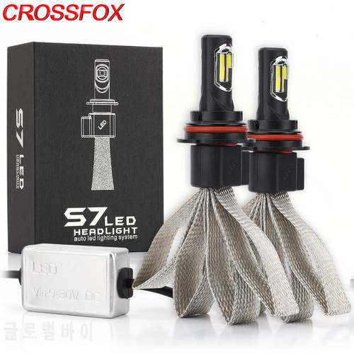 CROSSFOX S7 Auto H4 Led Bulb H7 H11 H13 9004 9007 880 H3 9005 9006 H1 LED Car Headlight Light COB Fog Lamp 12V 24V 6000K Bulbs
