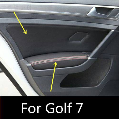 8PCS/SET Protective Auto Car Decoration Interior Door Panel /Armrest Leather Cover For Golf 7 2014 2015 2016 AB153