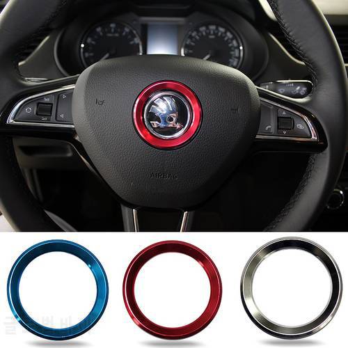 Car Styling Steering Wheel Logo Emblems Ring Decoration Sticker For Skoda Octavia 2 A5 A7 Rapid Fabia Superb Citigo Accessories