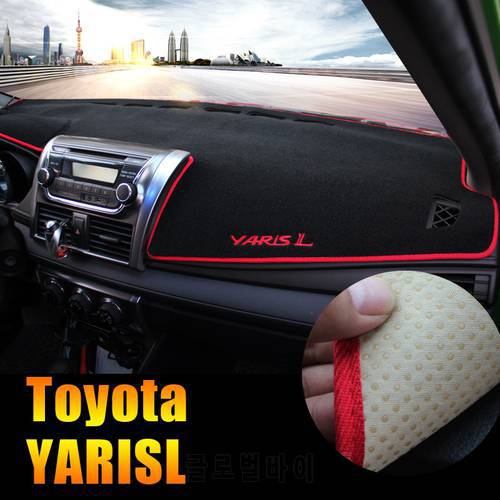 Car Dashboard Avoid Light Pad Instrument Platform Desk Cover Mats Carpets Anti-UV LHD For Toyota YARIS L 2014 2015 Accessories